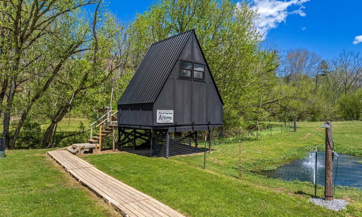 Newport Cabin | Cozy A-Frame Retreat with Creekside Hammock Getaway in Newport, Tennessee