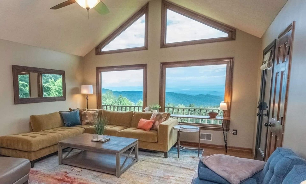 Moravian Falls Cabin | Fall Colors | Prayer Mountain View Cabin | Fabulous Views from Fire Pit | Ping Pong | Room to Spread Out