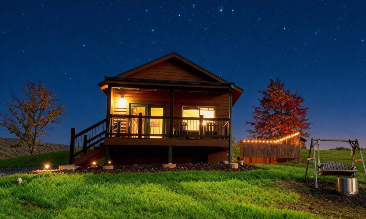 Stanley Cabin | HUGE summer SAVINGS LURAY Mountain getaway Private Log cabin 2 Hot Tub Fireplace