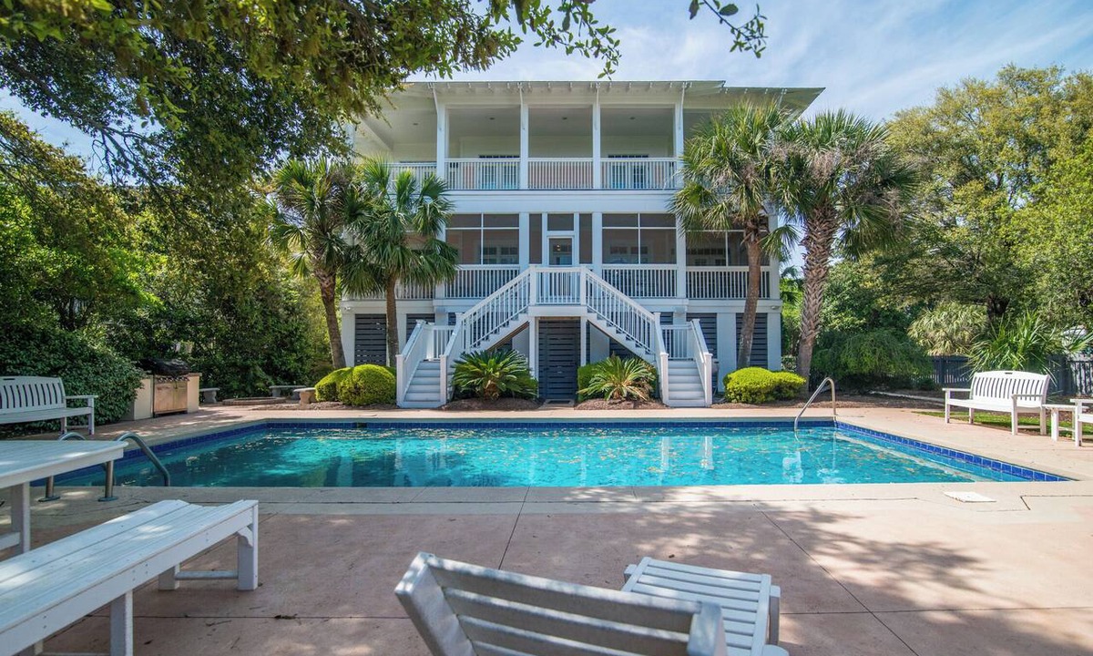 North Litchfield Beach House | Large 8 bedroom second row beach home with private heated* saltwater swimming pool & hot tub.