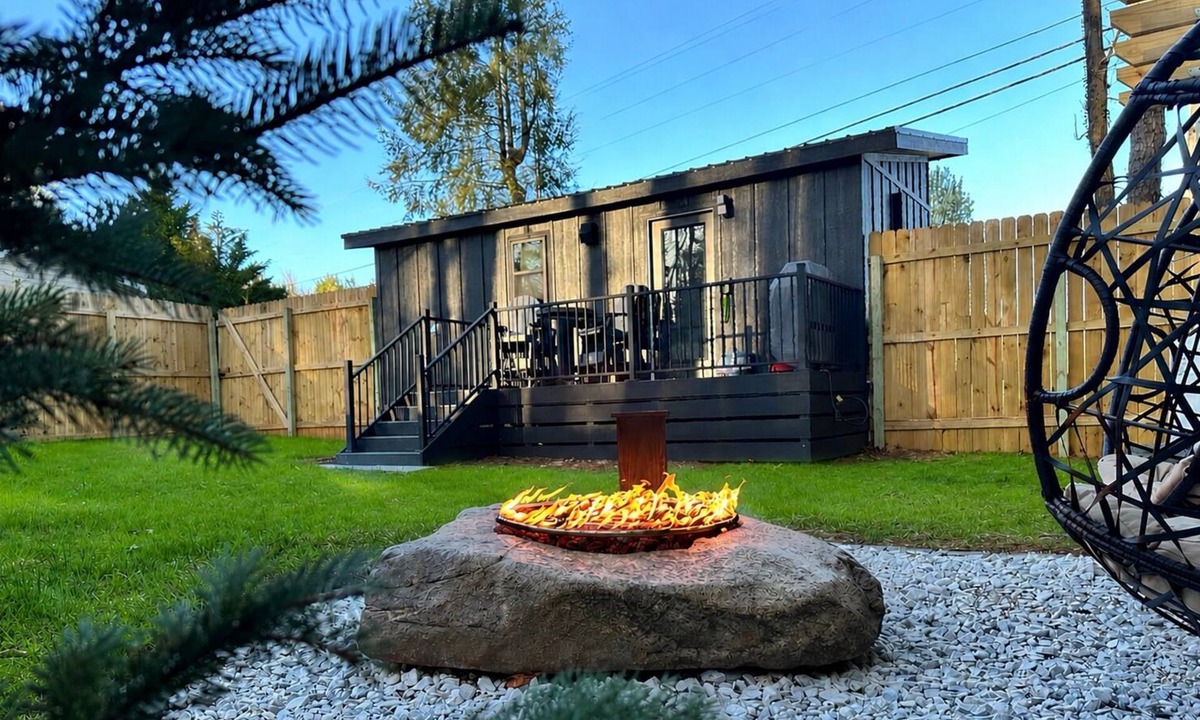 Marion House | Layla Haus – Marion Tiny Home Fenced Yard Fire Pit