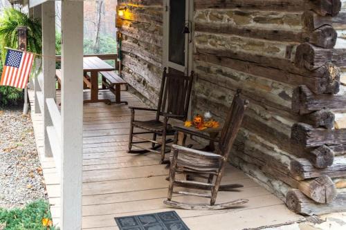 Bryson City House | Log Cabin, Historic, wood fireplace