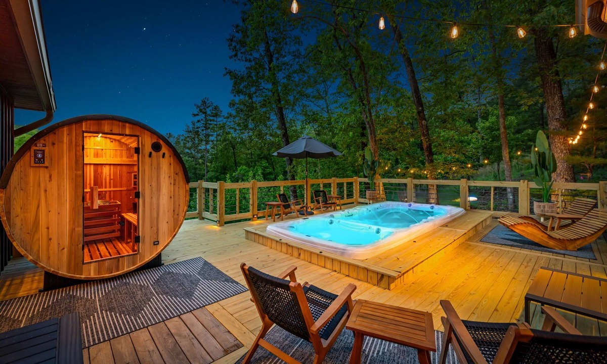 Blue Ridge Cabin | Luxury Blue Ridge Retreat - Swim Spa, Sauna, Speakeasy & Game Room
