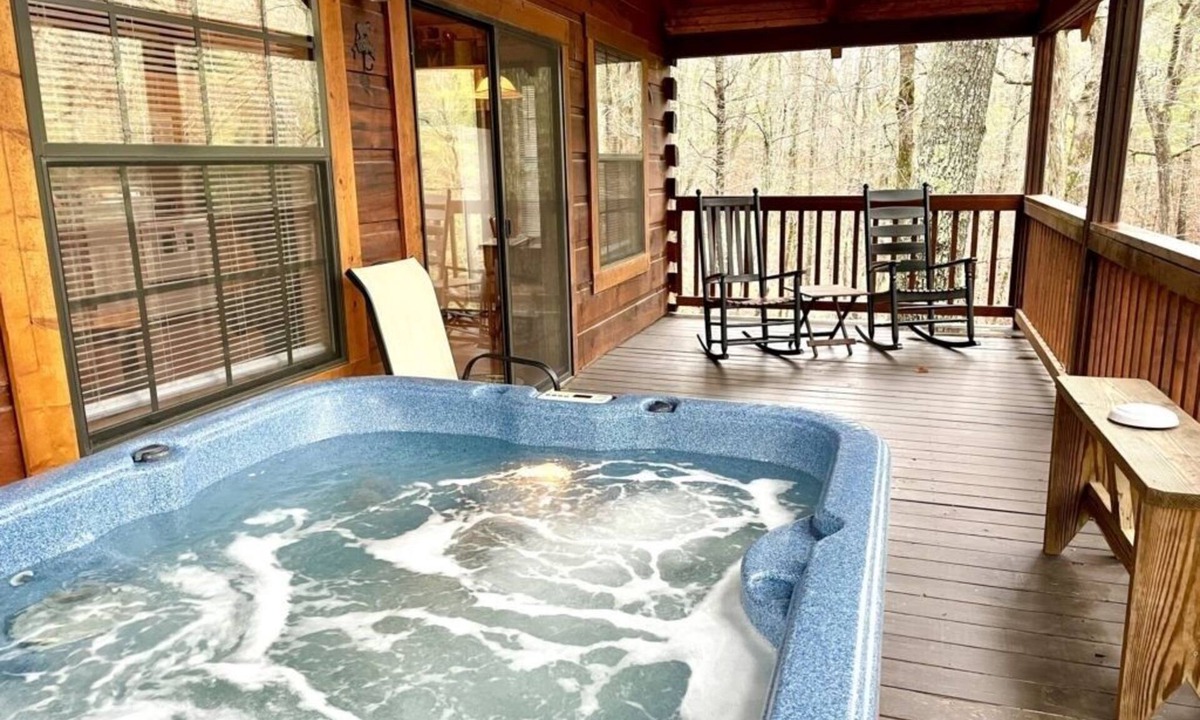 Tellico Plains Cabin | Perfectly private! Hot tub, king sized bed, grill, washer/dryer, and motorcycle friendly! Studio Cabin by RedAwning