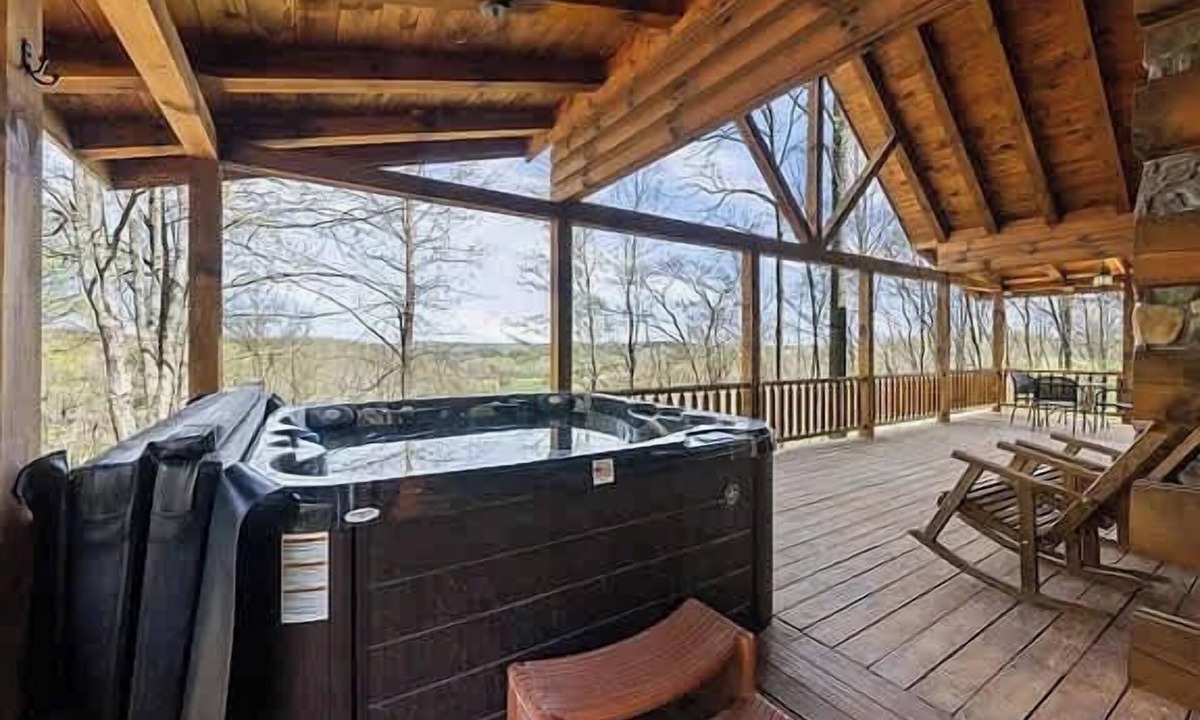 Logan Cabin | Romantic Cabin: Hot Tub Outdoor Movies Fireplace