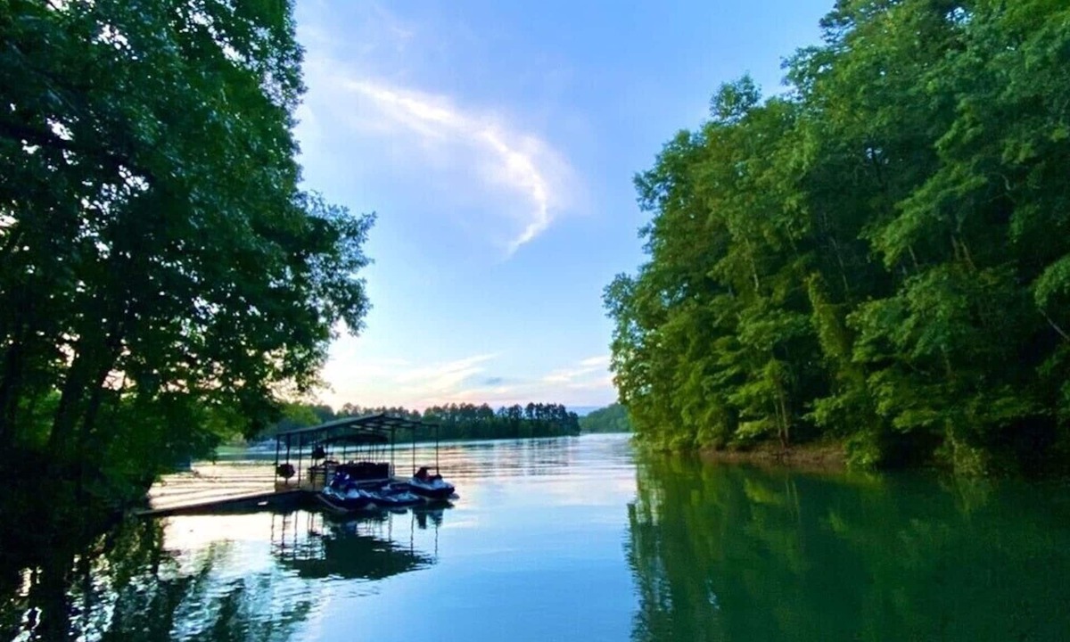 Martin House | Tugaloo Tuck-In on Lake Hartwell, PRIVATE COVE, covered dock, huge yard, firepit