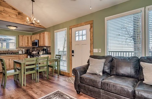 Chalet Village North Cabin | 2 King Suites Near Downtown Hot Tub 3 Pools Dog Friendly Mountain View