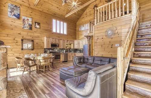 Chalet Village North Cabin | Amazing NEW Built True Log Cabin! UNIQUE Interior Design! Arcade Game!