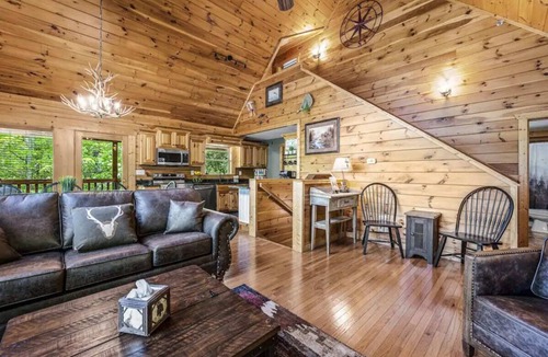 Black Bear Falls Cabin | Cabin w/Pool Table, Arcade Games, & Private Hot Tub
