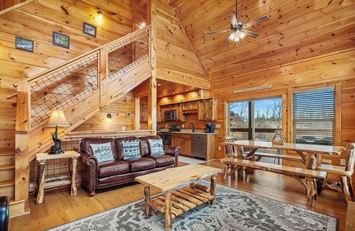 Chalet Village North Cabin | Cozy Chalet w/a View, Seasonal resort pool, Fireplace, Hot Tub & Games!