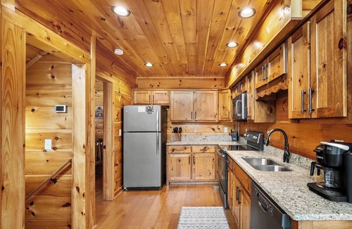 Chalet Village North Cabin | Cozy Chalet w/a View, Seasonal resort pool, Fireplace, Hot Tub & Games!