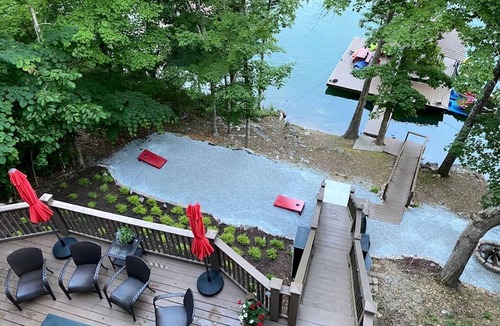 Flat Hollow Marina Cabin | Deluxe Cabin with Three Stunning Decks for a Group Getaway on Norris Lake, Tennessee