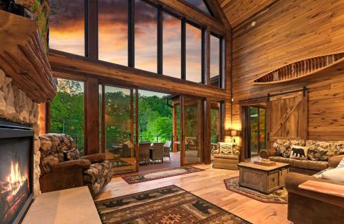 Townsend House | Highly Rated New Riverfront Cabin Full of Windows Hot Tub Pool Table Sleeps 12