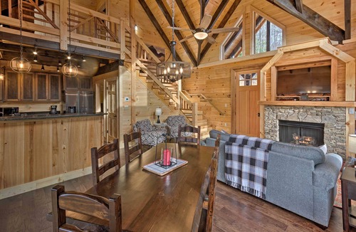 Bryson City Cabin | Hilltop Cabin on 5 Acres w/Hot Tub & Waterfall!