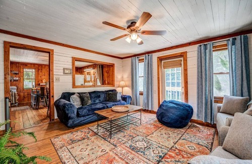 Talking Rock Cabin | Historic Pioneer Cabin with Creek Views in Talking Rock, Georgia