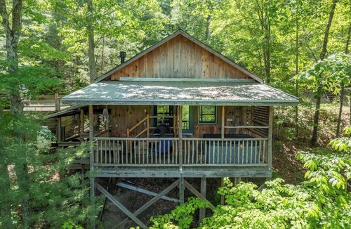 Hot Springs Cabin | Hot Springs Hideaway: Hot Tub, Privacy, Mt Views - Cabin #3