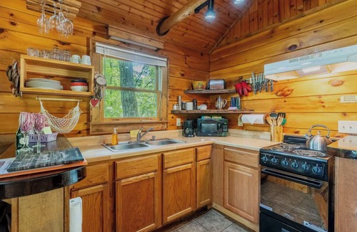 Hot Springs Cabin | Hot Springs Honeymoon Cabin: Hot Tub, Privacy, View - Cabin 4