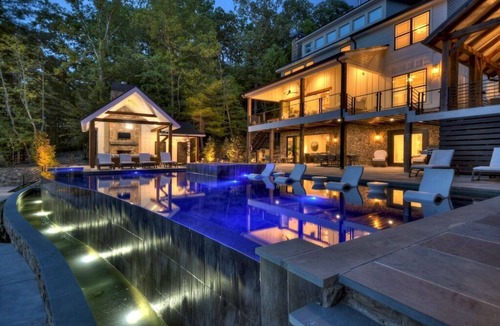 Morganton House | Lake Front Luxury Pool Hot Tub Dock Summer booking