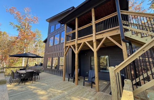 Mill Spring House | Lakefront home with Mountain Views