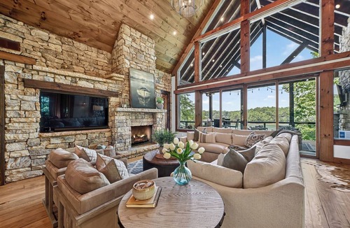 Morganton House | Luxury Lakefront Home on Beautiful Lake Blue Ridge; 3 K Suites + Bunk; Huge Dock
