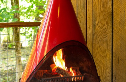 Asheville Cabin | Modern Cabin + Airstream, Creek, Hot Tub, Pets Welcome!
