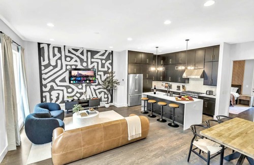 Katie Hill Neighborhood House | Nashville getaway: 2 homes, 2 rooftop hot tubs, karaoke, sleeps 24