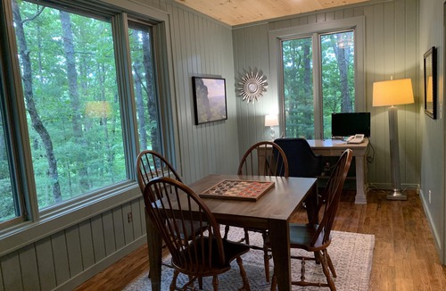 Scaly Mountain House | NestleInn: Luxury Mountain Retreat with Fire Pit, Decks & Forest Views.