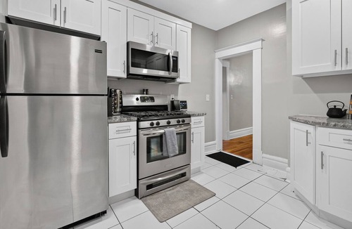 Franklin Park Condo | Parkfront Home, Private Yard With String Lights, Workspace & Coffee Station