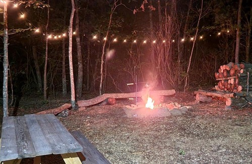 Lenoir RV Rental | Private Glamping Tent on 180 Acres with Mountain Trails & Stargazing Near Lenoir, NC