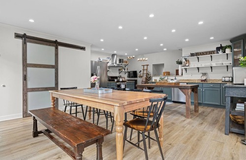 Franklin House | Private Hilltop Escape on 12 Acres for Groups & Families: Fire Pit & Balcony