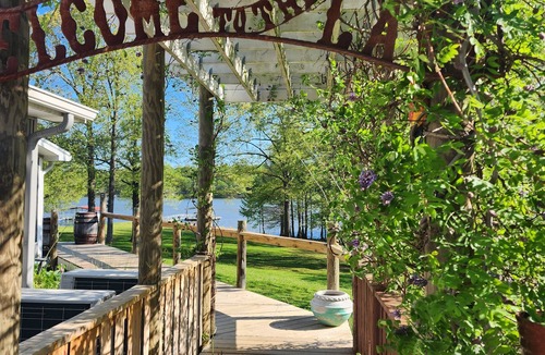 Benton Apartment | Tranquil Waterfront setting! Gorgeous view from deck Firepit