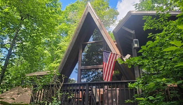 A-Frame Log Mountain Home With AC - soft listing