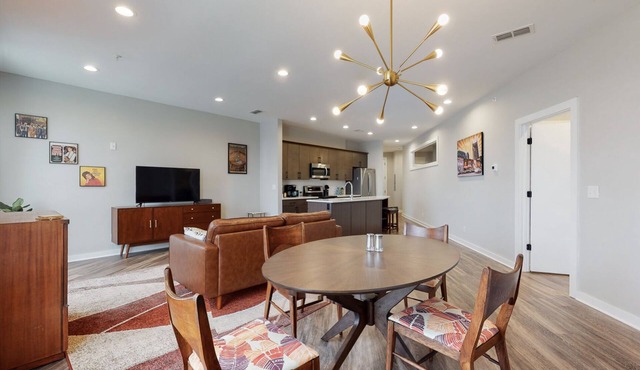 Airy, top-floor 2BR/2BA MCM-inspired condo in an elevator bldg in The Nations