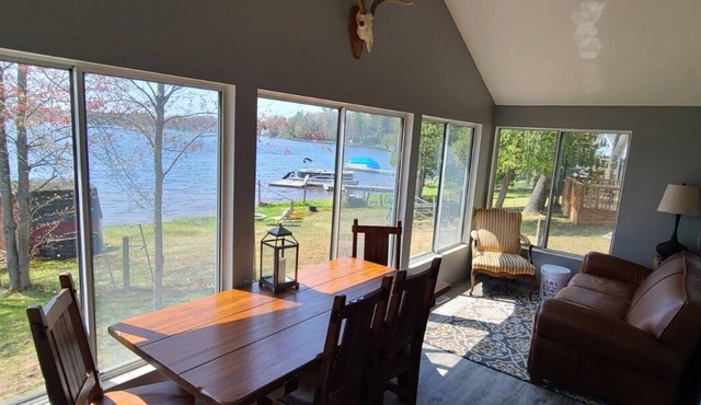 Cabin located on Robinson Lake. Rent all 3 for a multifamily vacation in White Cloud