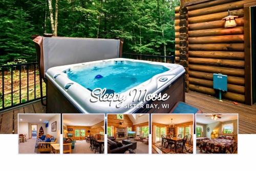 Cozy Log Cabin with Hot Tub & Firepit near Pebble Beach, Sister Bay, Wisconsin in Sister Bay