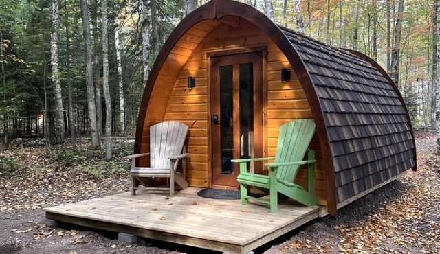 Gorgeous Birches Pod in the Woods for a Memorable Glamping Experience near Lake Superior in Wisconsin in Washburn
