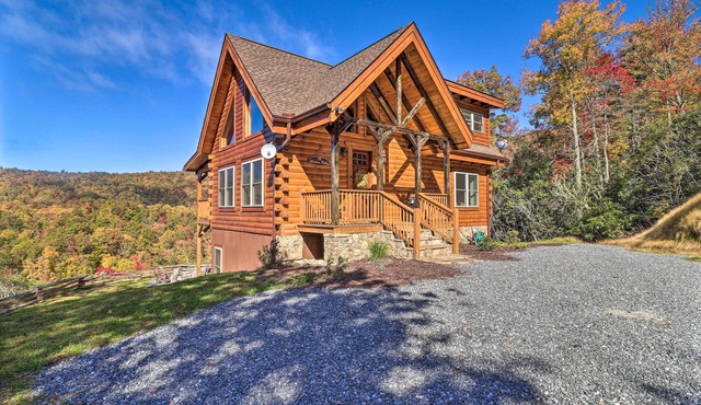Hilltop Cabin on 5 Acres w/Hot Tub & Waterfall!