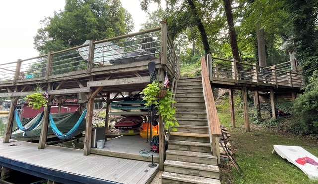 Lakefront Lake Lure Cabin: Private Dock, Paddleboards, Firepit Near Chimney Rock