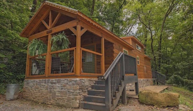 Papa Tiny Rustic Log Cabin with Private Hot Tub