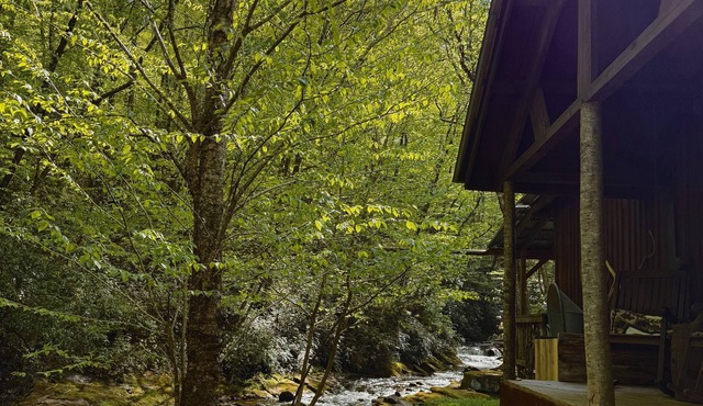 Private Creekside Cabin Waterfall Hot Tub Lake Access