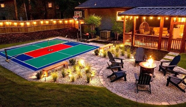 Private Pickleball + Game Room + Fire Pit in Decatur
