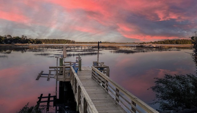 Riverfront Luxurious Savannah Escape.Dock, Firepit, Fishing, Kayaks, & Dolphins. in Savannah