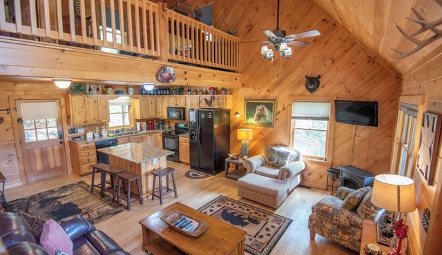The Bear Hideout Log Cabin - Mountain Views - Minutes to West Jefferson - Bumper Pool Table