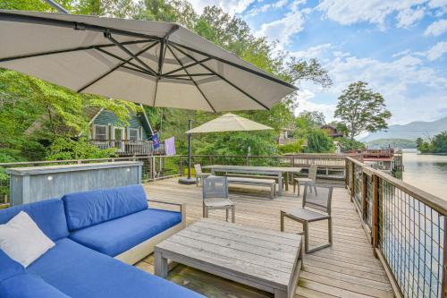 Waterfront Lake Lure A-Frame w/Dock & Scenic Deck