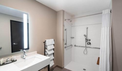 Corner Studio Suite with King Bed and Roll-In Shower - Mobility Accessible/Non-Smoking