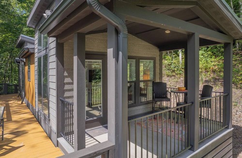 Robbinsville Cottage | High Hollow Cottage: Modern Tiny Home with Hot Tub and Fire Pit