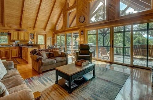 Necowa Cove Cabin | Bearway to Heaven Lake View Fire Pit Game Room