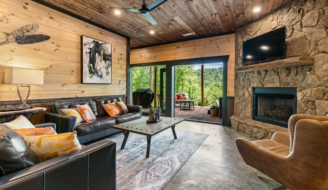 Stunning New Luxury CABIN, close to town. Gated Community! Sleeps 10! Hot Tub