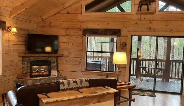 Private and Perfect! - hot tub, king bed, fireplace - dog and motorcycle friendly Studio Cabin by RedAwning