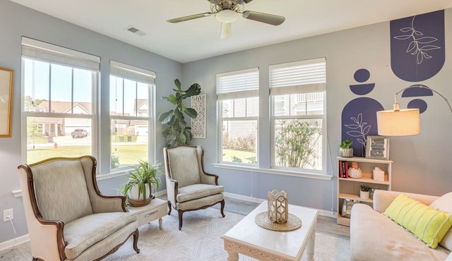 Media Room & Yard: Modern Moncks Corner Home